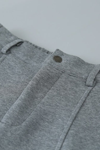 Relaxed Fit Curved Hem Thermal Knit Pants