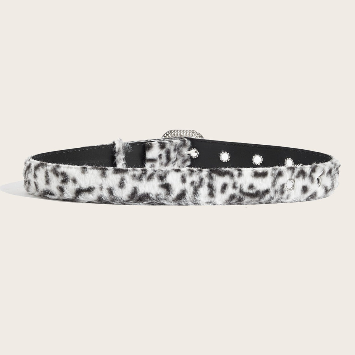 Leopard Soft Fabric Faux Fur Wide Belt