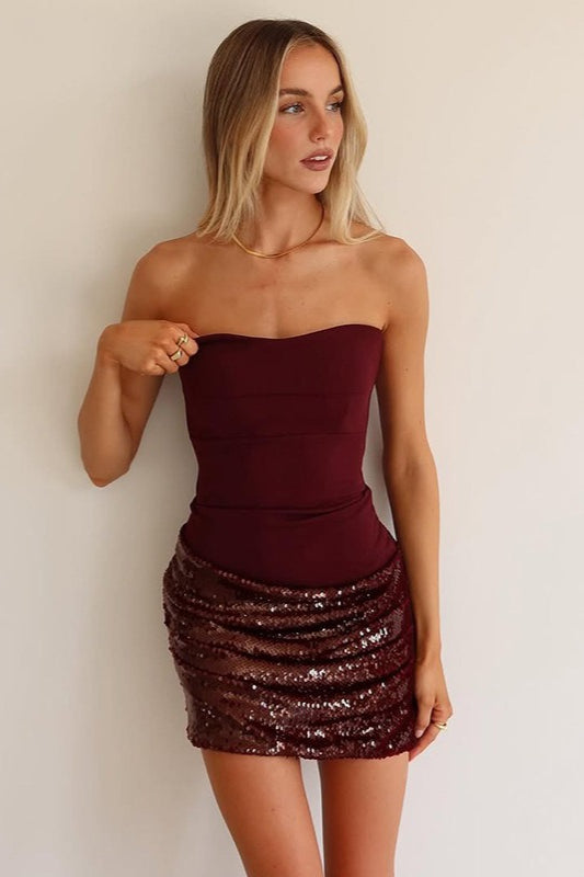 Sparkle Bustier Fitted Mini Dress