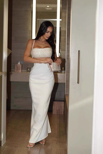 Sequin Backless Cami Bandage Long Formal Dress