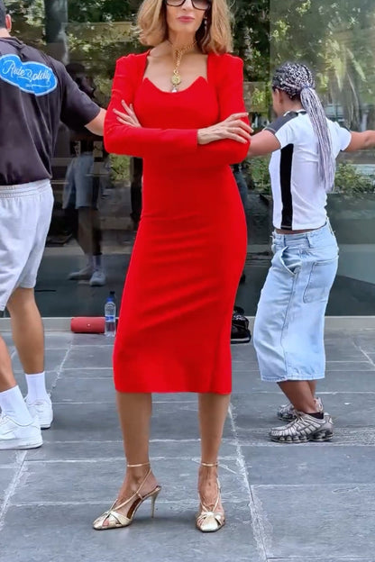 Hollowed-out, form-fitting evening dress