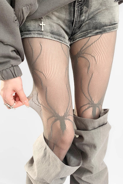 Gothic Spider Pattern Hollow Out Tights