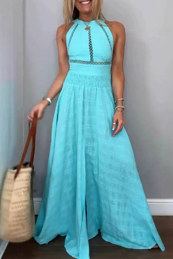 Sleeveless Lace-up Maxi Dress Backless Dress