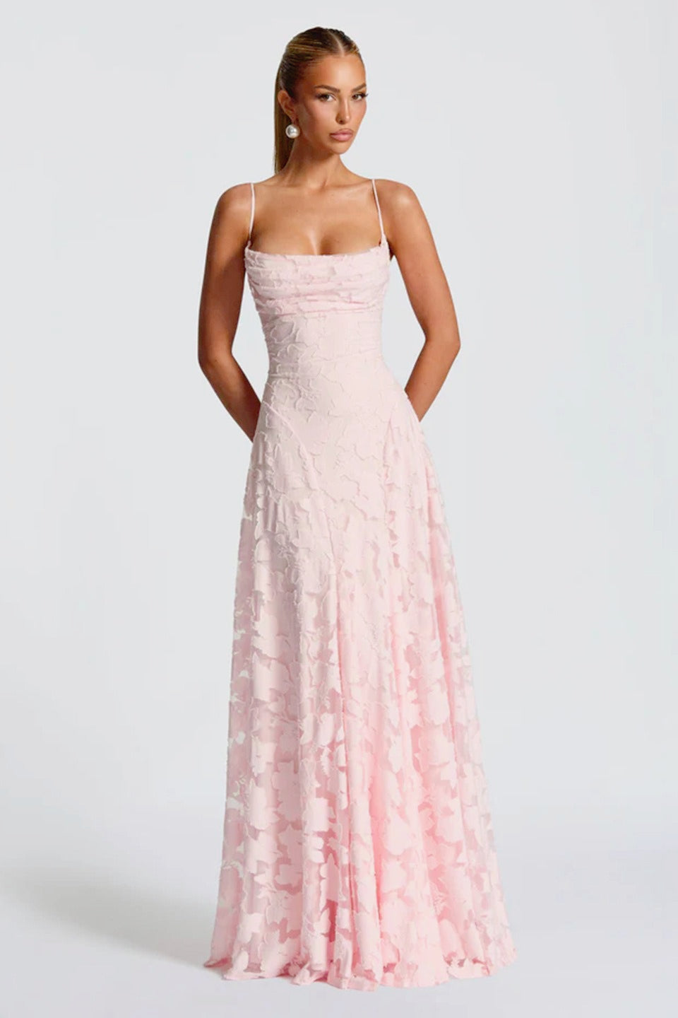 Tie Back Jacquard Lace Birthday Dress