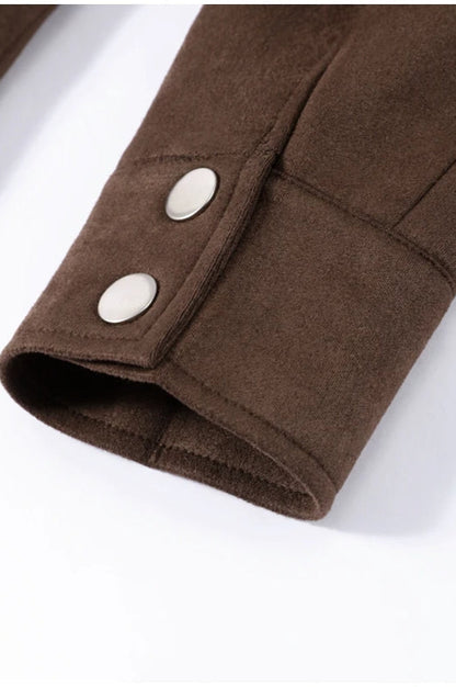 Single-Breasted Suede Jacket