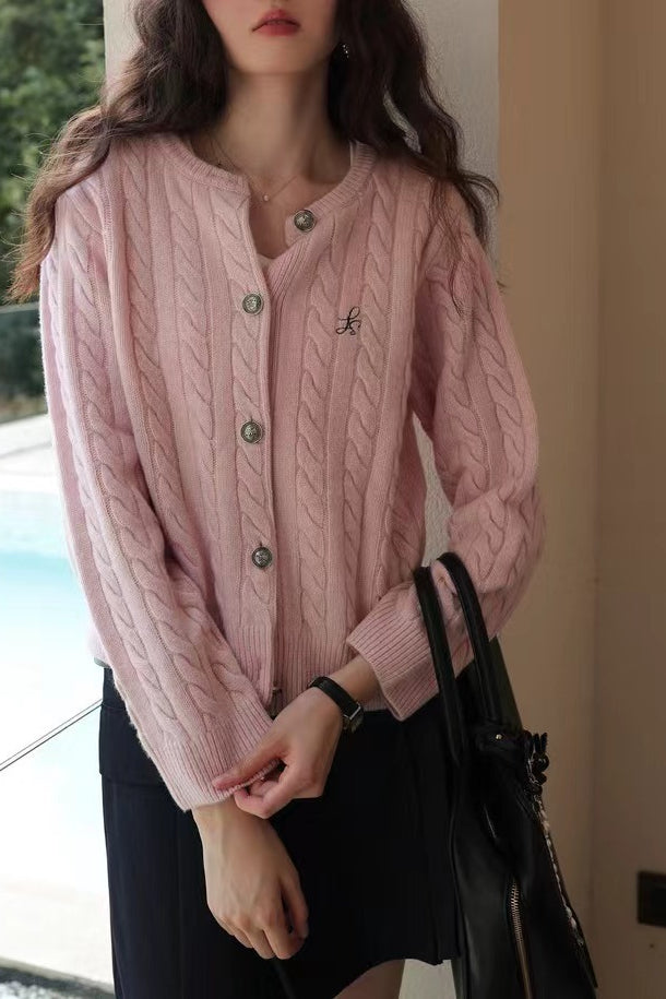 Fine Gauge Merino Cable Cardigan