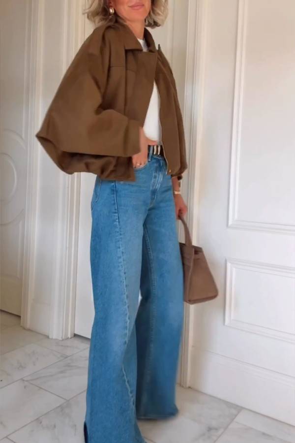 Jacket casual oversized long sleeve fashionable street style jacket