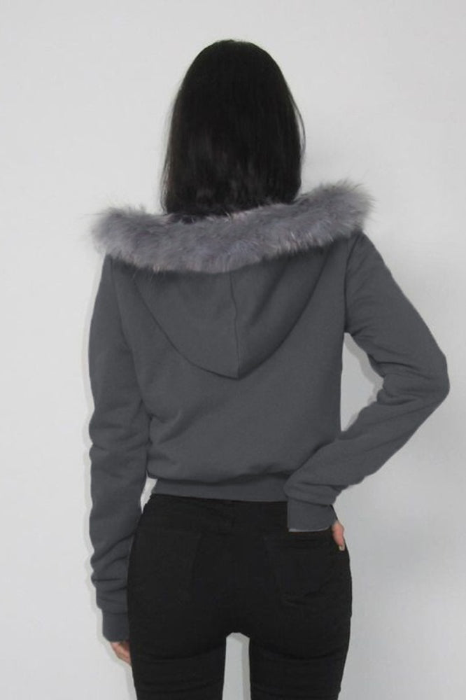 Panel Zip Fleece Hooded Jacket