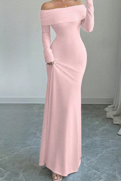 Off Shoulder Ruched Bodycon Formal Dress