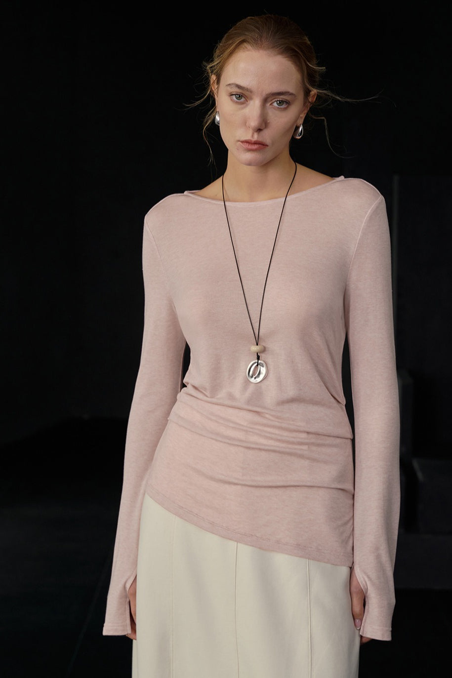 Lightweight Wool Blend Knit Top
