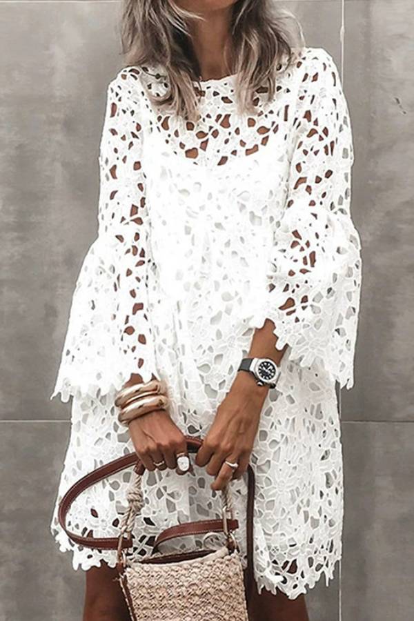 Lace flower temperament small fragrance style short skirt
