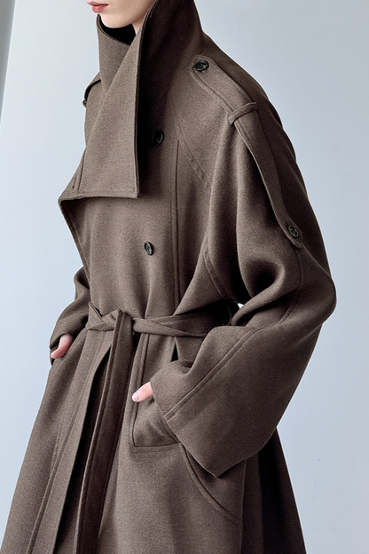 Tall Fit Double Breasted Long Chic Elegant Overcoat
