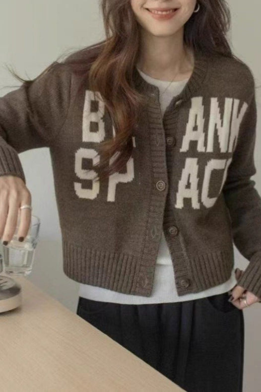 Loose Fit Letter Embroidery Sweater