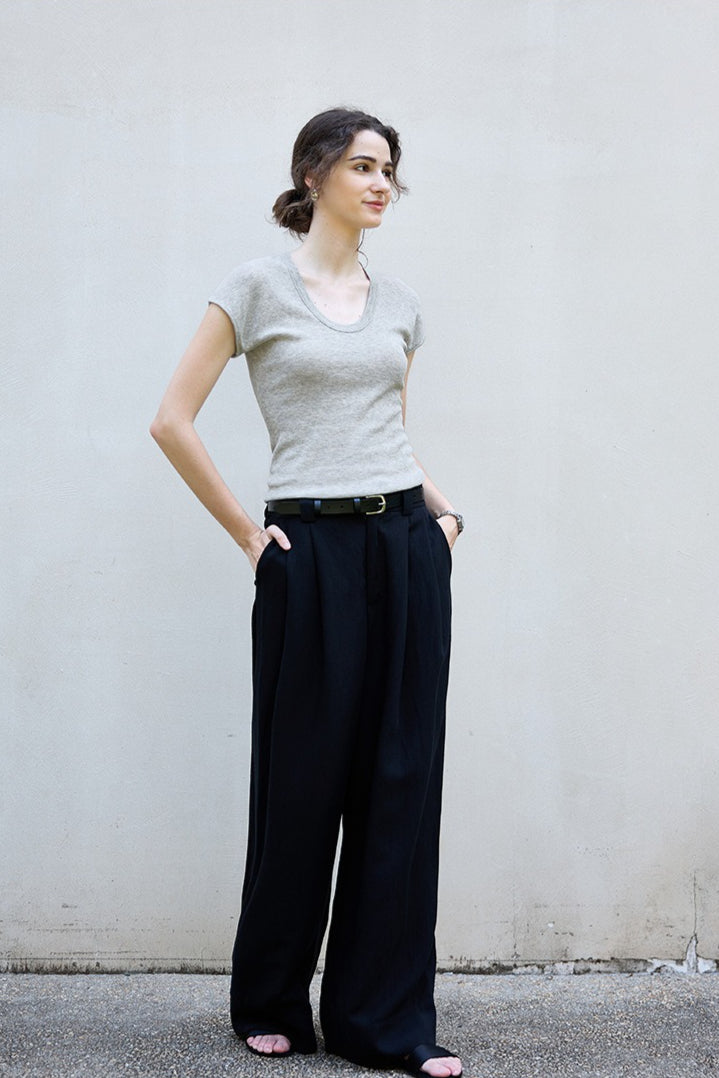 Lightweight Crewneck Knit Top