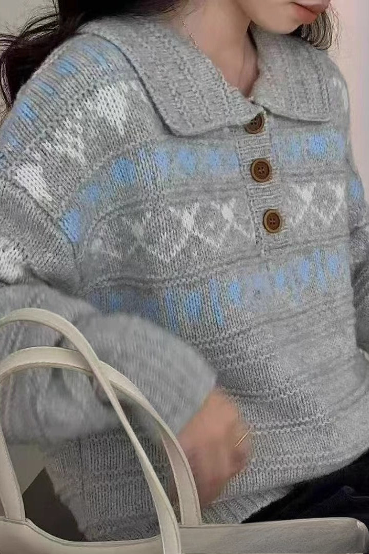 Loose Fit Fair Isle Knit Sweater