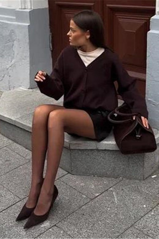 Solid Color Buttoned Sweater