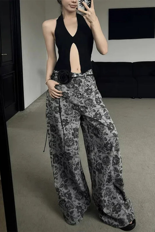 Vintage Floral Straight Leg Jeans