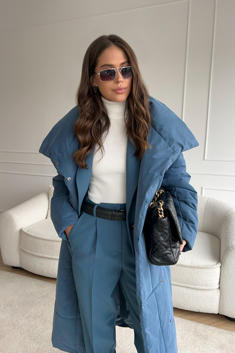 Cotton Padded Stand Collar Long Warm Loose Overcoat