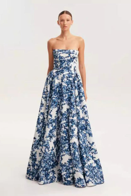 Structured Off Shoulder Maxi Prom Dress