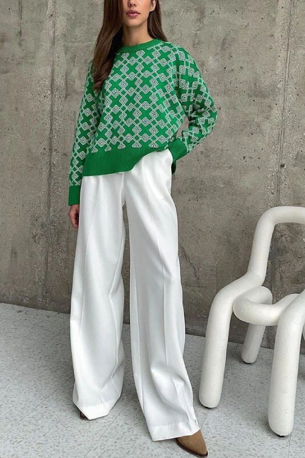 Chic on-trend Jacquard Sweater