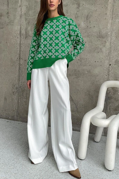 Chic on-trend Jacquard Sweater
