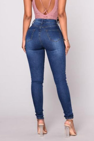 Slimming Stretch High Waist Skinny Jeans