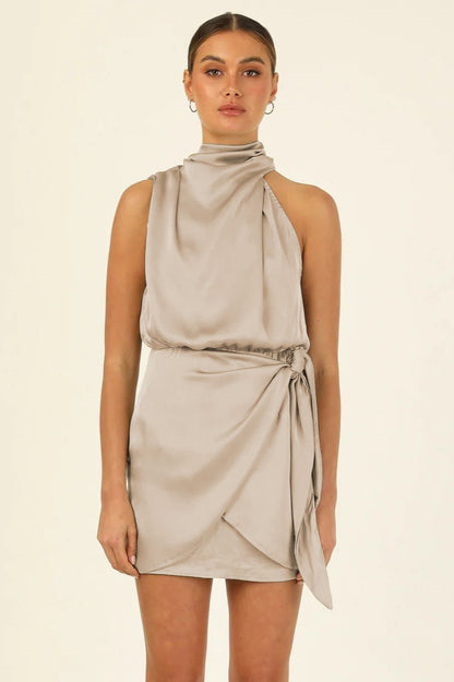Halter Satin Silk Dress