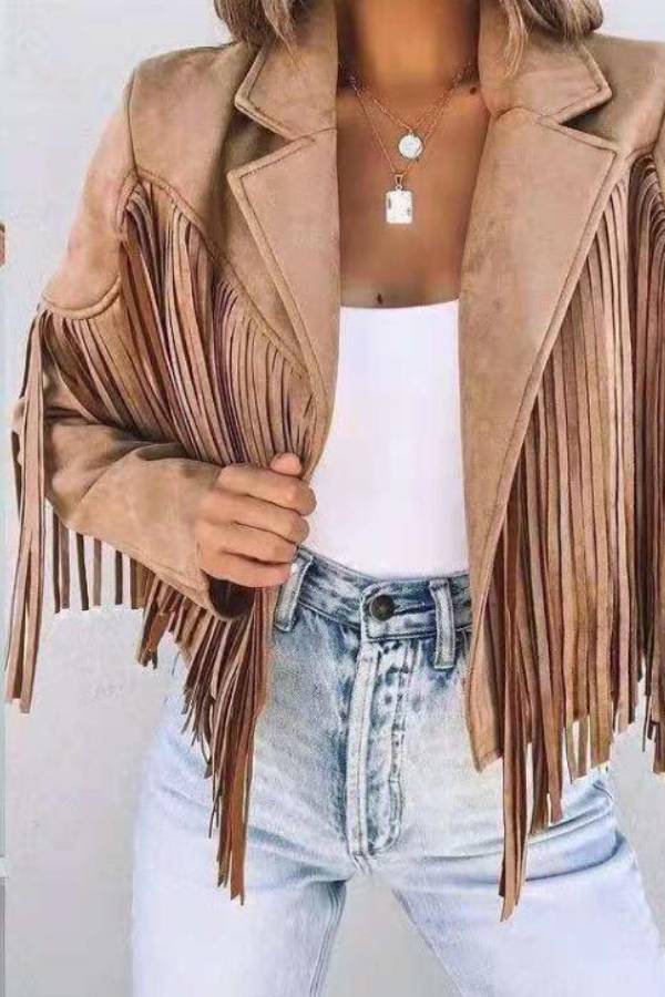 American retro tassel cropped jacket