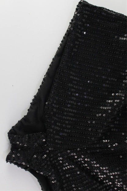 Glitter Tube Top Skinny Two Piece Shorts Set