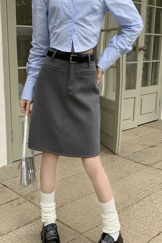 High Waist A Line Mini Skirt
