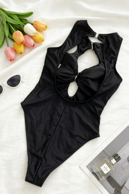 Hollow Out Slim Fit Backless One Piece Swimwear
