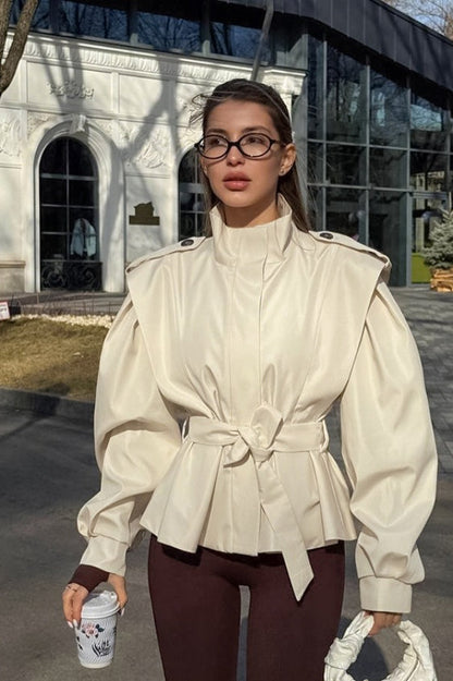 Relaxed Fit Notch Collar Belted Coat