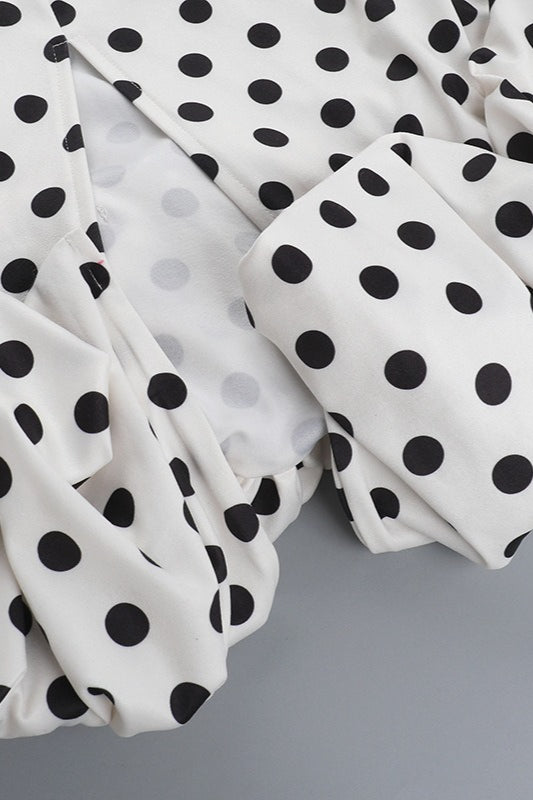 Polka Dot Cami Lace Trim Waist Tie Midi Dress