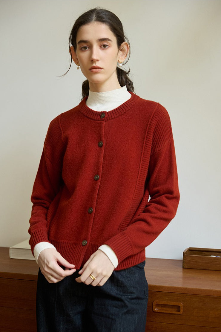 Elegant Crewneck Draped Knit Top