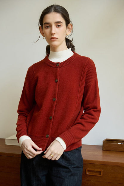 Elegant Crewneck Draped Knit Top