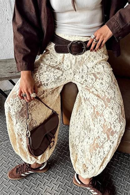 Ibiza Breeze Floral Lace Lantern Pants