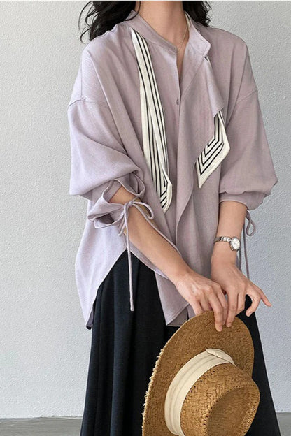 Elegant Romantic Retro Relaxed Long Sleeve Top
