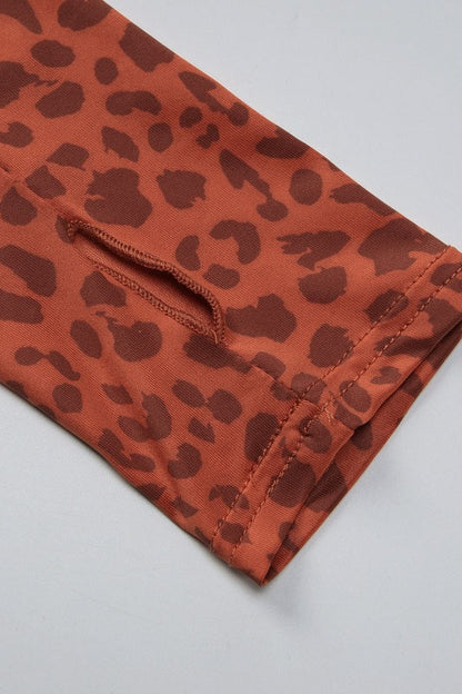 Leopard Print Hoodie Flared Pants Set