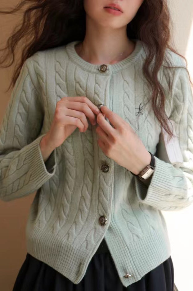 Fine Gauge Merino Cable Cardigan