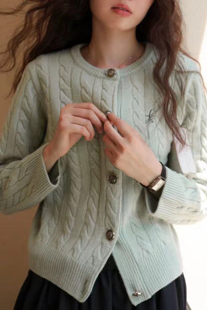Fine Gauge Merino Cable Cardigan