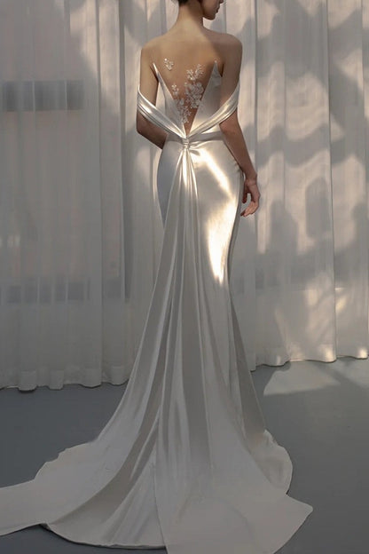Satin Mermaid Sweetheart Wedding Dress