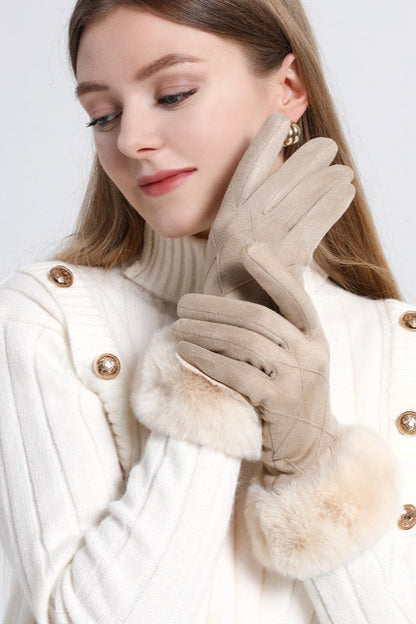 Fleece Lined Checkered Touchscreen Gloves