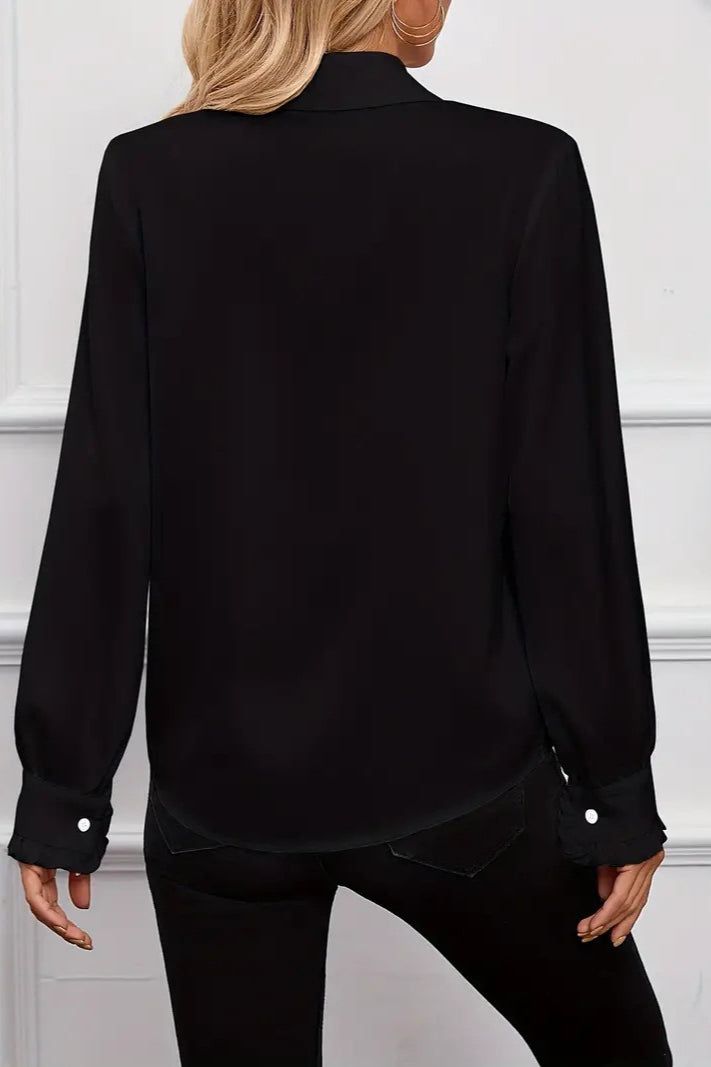 Ruffle Layered Long Sleeve Blouse