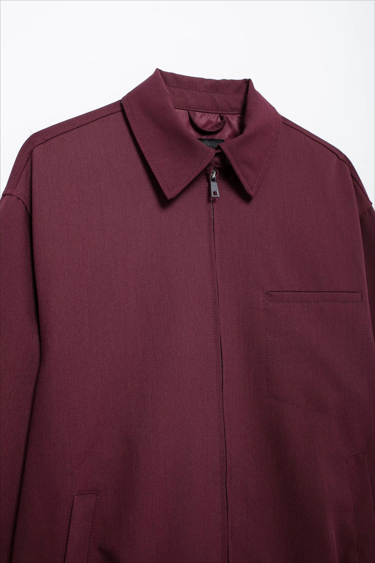 Burgundy Casual Zip Jacket