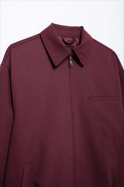 Burgundy Casual Zip Jacket
