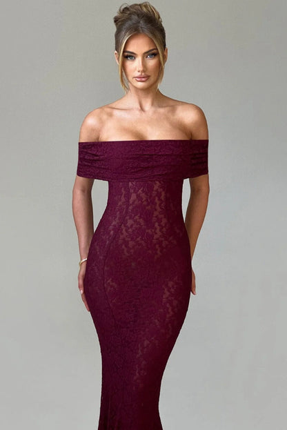 Floral Lace Backless Lace Dress