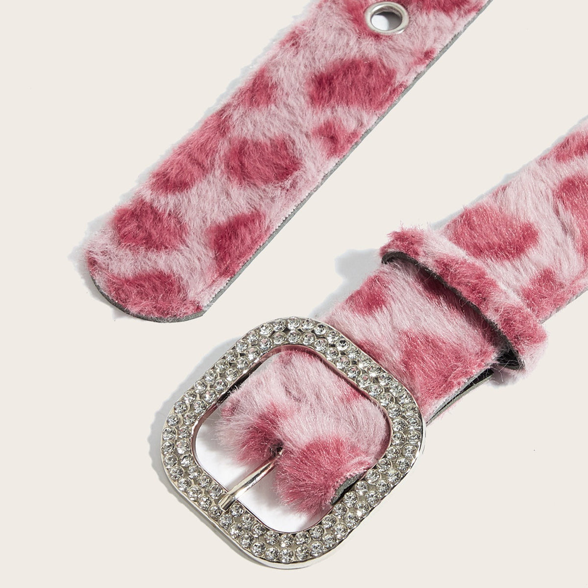 Leopard Soft Fabric Faux Fur Wide Belt