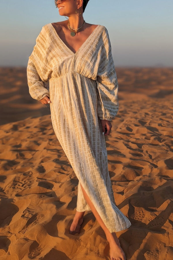 MAXIKLEID DOHA – CREME-BEIGE