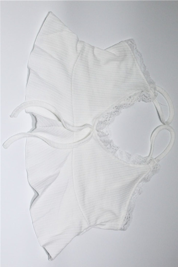 Lace Ruffle Hem Cami Lounge Shorts Set