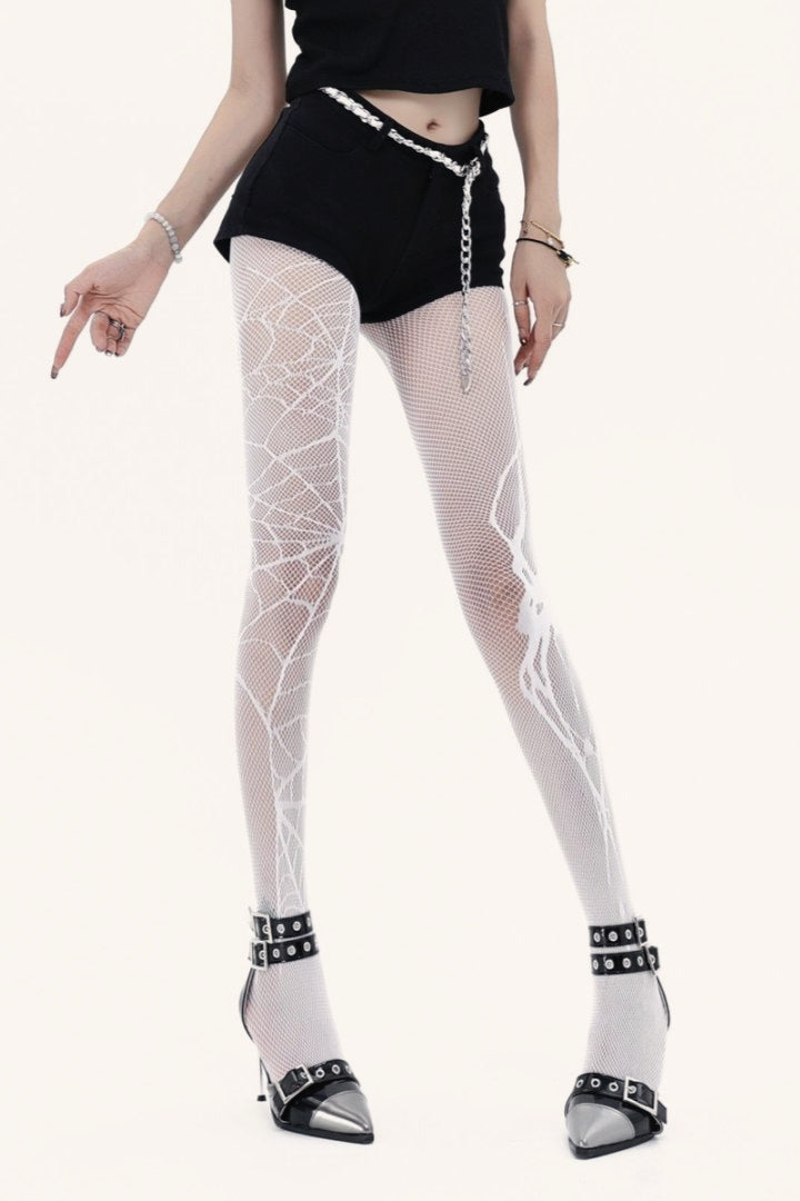 Y2K Gothic Spider Web Fishnet Tights